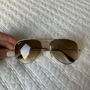 Ray Ban Aviators Light Brown Faded Lenses